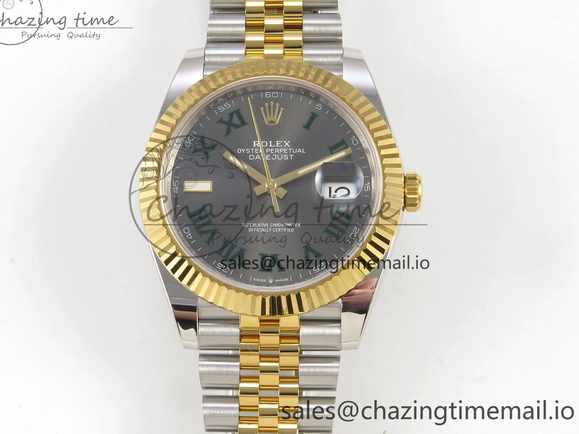 SS Edition Best Roman 1:1 DateJust Jubilee Bracelet Dial Gray 126333 (Weighted) 41 SH3235 ARF on YG 1228